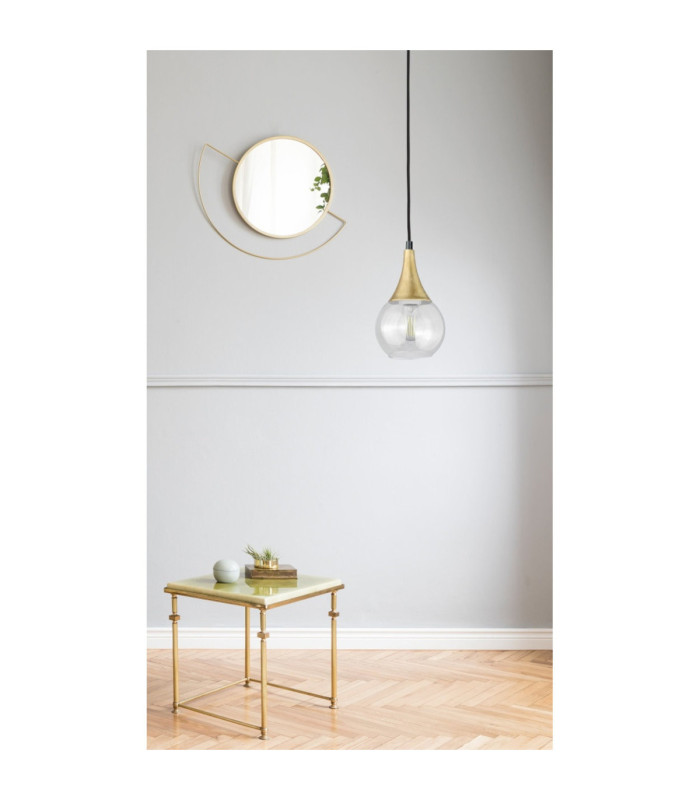 Lacrima Slim Pendant Ceiling Light Black Gold Transparent Glass Shade 1x E27-3