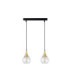 Lacrima Bar Pendant Ceiling Light Black Gold Transparent Glass Shade 2x E27-1