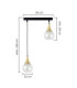 Lacrima Bar Pendant Ceiling Light Black Gold Transparent Glass Shade 2x E27-2