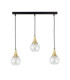 Lacrima Bar Pendant Ceiling Light Black Gold Transparent Glass Shade 3x E27-1
