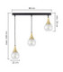Lacrima Bar Pendant Ceiling Light Black Gold Transparent Glass Shade 3x E27-2