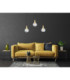 Lacrima Bar Pendant Ceiling Light Black Gold Transparent Glass Shade 3x E27-3