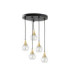 Lacrima Cluster Pendant Ceiling Light Black Gold Transparent Glass Shade 5x E27-1