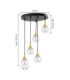 Lacrima Cluster Pendant Ceiling Light Black Gold Transparent Glass Shade 5x E27-2