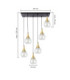 Lacrima Cluster Pendant Ceiling Light Black Gold Transparent Glass Shade 6x E27-2