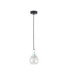 Lacrima Slim Pendant Ceiling Light Black Silver Transparent Glass Shade 1x E27-1