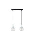 Lacrima Bar Pendant Ceiling Light Black Silver Transparent Glass Shade 2x E27-1