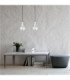 Lacrima Bar Pendant Ceiling Light Black Silver Transparent Glass Shade 2x E27-3