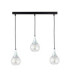 Lacrima Bar Pendant Ceiling Light Black Silver Transparent Glass Shade 3x E27-1