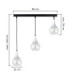Lacrima Bar Pendant Ceiling Light Black Silver Transparent Glass Shade 3x E27-2