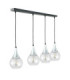 Lacrima Bar Pendant Ceiling Light Black Silver Transparent Glass Shade 4x E27-1