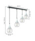 Lacrima Bar Pendant Ceiling Light Black Silver Transparent Glass Shade 4x E27-2