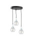 Lacrima Cluster Pendant Ceiling Light Black Silver Transparent Glass Shade 3x E27-1