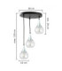 Lacrima Cluster Pendant Ceiling Light Black Silver Transparent Glass Shade 3x E27-2