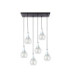 Lacrima Cluster Pendant Ceiling Light Black Silver Transparent Glass Shade 6x E27-1