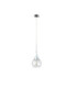 Lacrima Slim Pendant Ceiling Light Silver Transparent Glass Shade 1x E27-1