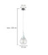 Lacrima Slim Pendant Ceiling Light Silver Transparent Glass Shade 1x E27-2