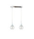 Lacrima Bar Pendant Ceiling Light Silver Transparent Glass Shade 2x E27-1