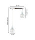 Lacrima Bar Pendant Ceiling Light Silver Transparent Glass Shade 2x E27-2