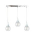 Lacrima Bar Pendant Ceiling Light Silver Transparent Glass Shade 3x E27-1