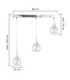 Lacrima Bar Pendant Ceiling Light Silver Transparent Glass Shade 3x E27-2
