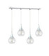 Lacrima Bar Pendant Ceiling Light Silver Transparent Glass Shade 4x E27-1