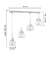 Lacrima Bar Pendant Ceiling Light Silver Transparent Glass Shade 4x E27-2