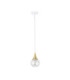 Lacrima Slim Pendant Ceiling Light White Gold Transparent Glass Shade 1x E27-1