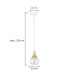 Lacrima Slim Pendant Ceiling Light White Gold Transparent Glass Shade 1x E27-2