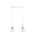 Lacrima Bar Pendant Ceiling Light White Gold Transparent Glass Shade 2x E27-1