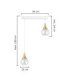 Lacrima Bar Pendant Ceiling Light White Gold Transparent Glass Shade 2x E27-2