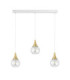 Lacrima Bar Pendant Ceiling Light White Gold Transparent Glass Shade 3x E27-1