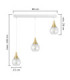 Lacrima Bar Pendant Ceiling Light White Gold Transparent Glass Shade 3x E27-2