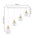 Lacrima Bar Pendant Ceiling Light White Gold Transparent Glass Shade 4x E27-2