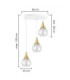 Lacrima Cluster Pendant Ceiling Light White Gold Transparent Glass Shade 3x E27-2