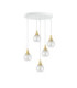 Lacrima Cluster Pendant Ceiling Light White Gold Transparent Glass Shade 5x E27-1