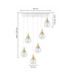 Lacrima Cluster Pendant Ceiling Light White Gold Transparent Glass Shade 6x E27-2