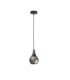 Lacrima Slim Pendant Ceiling Light Black Smoky Glass Shade 1x E27-1