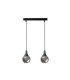 Lacrima Bar Pendant Ceiling Light Black Smoky Glass Shade 2x E27-1