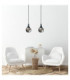 Lacrima Bar Pendant Ceiling Light Black Smoky Glass Shade 2x E27-3