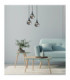 Lacrima Cluster Pendant Ceiling Light Black Smoky Glass Shade 3x E27-3
