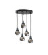 Lacrima Cluster Pendant Ceiling Light Black Smoky Glass Shade 5x E27-1