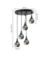 Lacrima Cluster Pendant Ceiling Light Black Smoky Glass Shade 5x E27-2