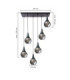 Lacrima Cluster Pendant Ceiling Light Black Smoky Glass Shade 6x E27-2