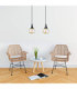 Lacrima Bar Pendant Ceiling Light Black Amber Glass Shade 2x E27-3