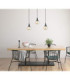 Lacrima Bar Pendant Ceiling Light Black Amber Glass Shade 3x E27-3