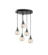 Lacrima Cluster Pendant Ceiling Light Black Amber Glass Shade 5x E27-1