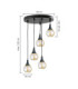 Lacrima Cluster Pendant Ceiling Light Black Amber Glass Shade 5x E27-2