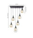 Lacrima Cluster Pendant Ceiling Light Black Amber Glass Shade 6x E27-2