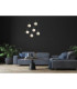 Lacrima Cluster Pendant Ceiling Light Black Amber Glass Shade 6x E27-3